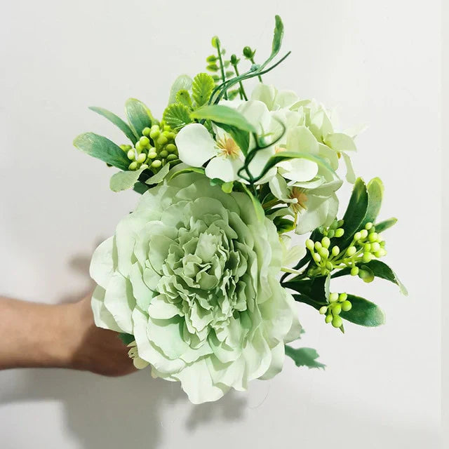 Rose Bouquet Artificial Peony Silk Flowers